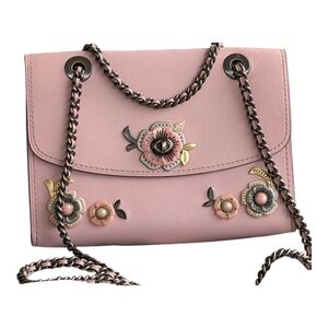 COACH EUC PARKER TEA ROSE PINK LEATHER HANDBAG